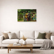 Unframed poster print of Winslow Homer's Dressing for the Carnival displayed on a wall in a living room