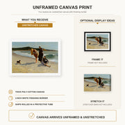 Winslow Homer - Eagle Head Manchester Massachusetts (High Tide) canvas print size comparison and framing display infographic
