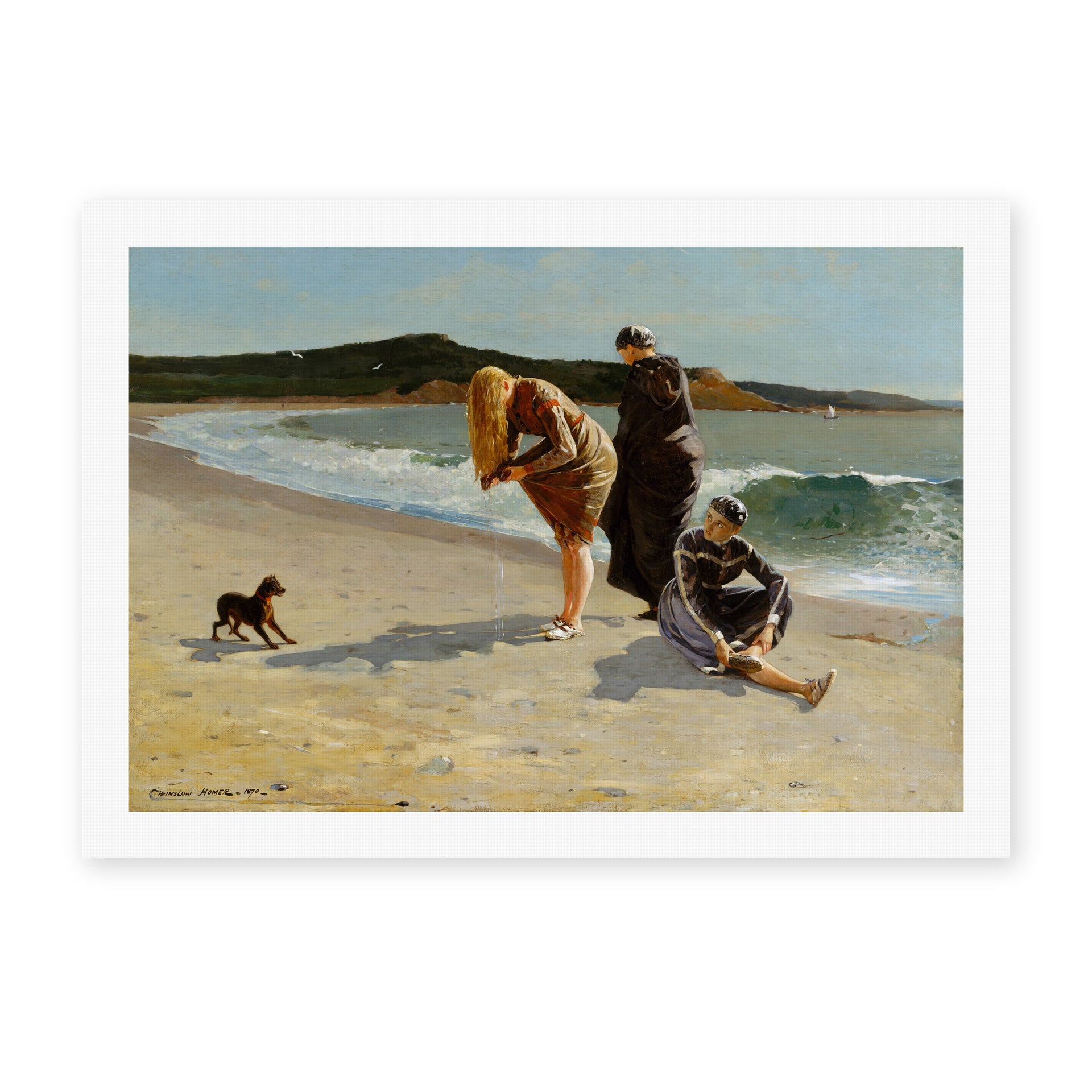 Winslow Homer's 'Eagle Head Manchester Massachusetts (High Tide)' painting reproduced as a rolled canvas print