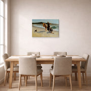 Gallery-wrapped canvas print of Winslow Homer's Eagle Head Manchester Massachusetts (High Tide) displayed on a wall in a dining room