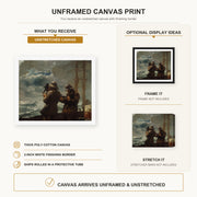 Winslow Homer - Eight Bells canvas print size comparison and framing display infographic