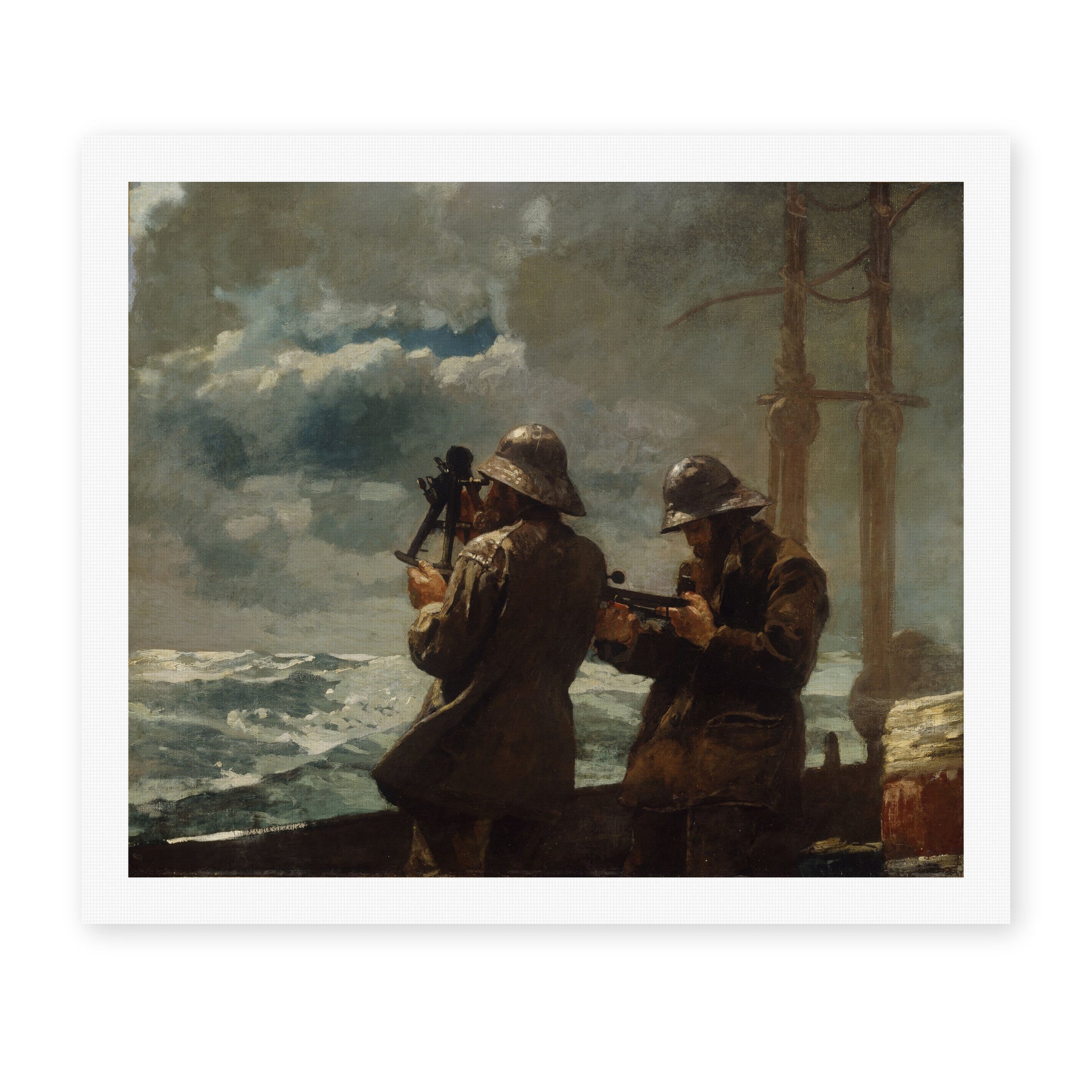 Winslow Homer's 'Eight Bells' painting reproduced as a rolled canvas print