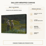 Winslow Homer - Fishing gallery wrap canvas construction and hanging details infographic
