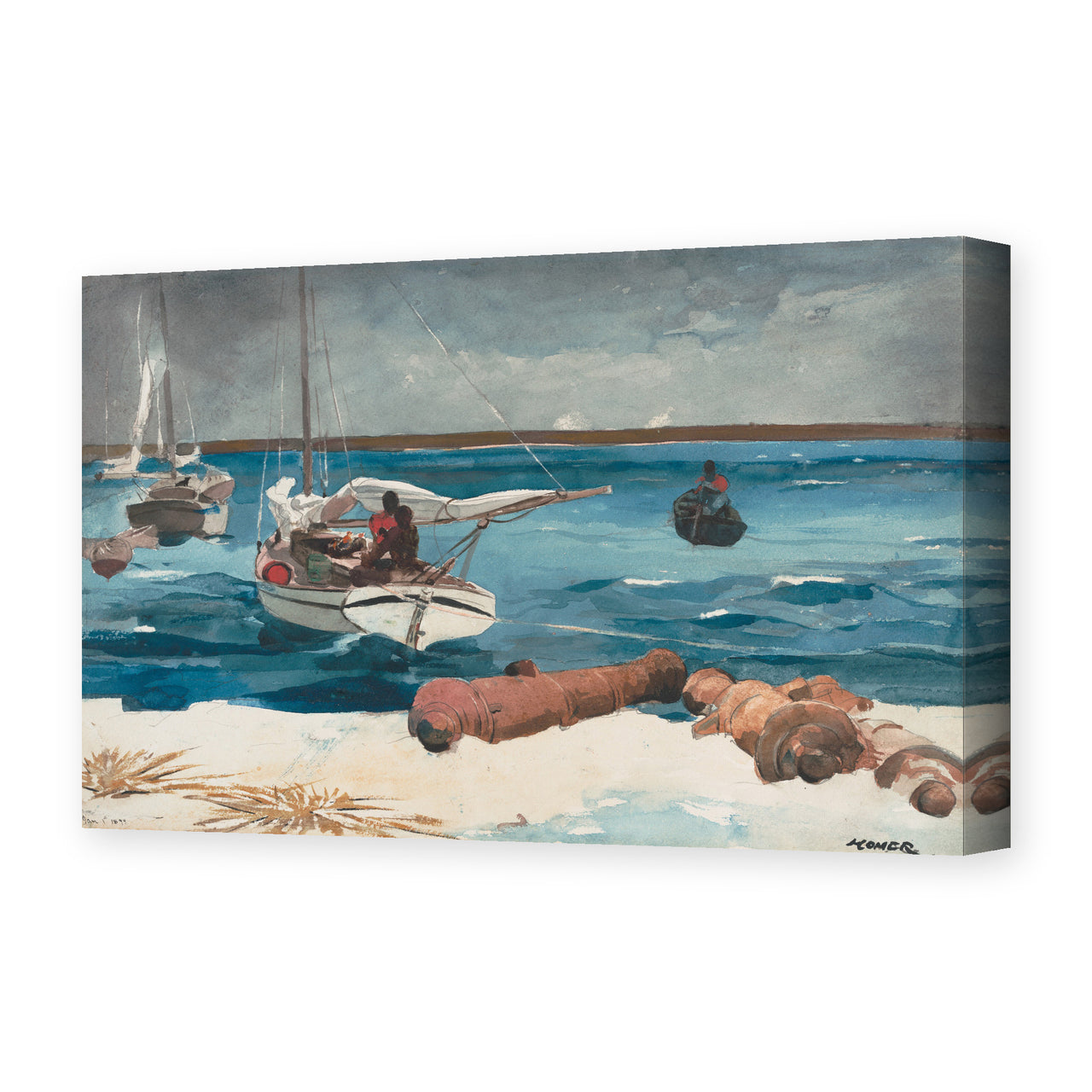 Winslow Homer's 'Nassau' painting reproduced as a gallery-wrapped canvas print