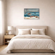 Gallery-wrapped canvas print of Winslow Homer's Nassau displayed on a wall in a bedroom