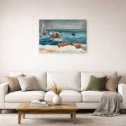 Gallery-wrapped canvas print of Winslow Homer's Nassau displayed on a wall in a living room