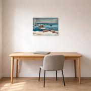 Gallery-wrapped canvas print of Winslow Homer's Nassau displayed on a wall in an office