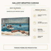 Winslow Homer - Nassau gallery wrap canvas construction and hanging details infographic