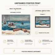 Winslow Homer - Nassau poster print size comparison and framing display infographic