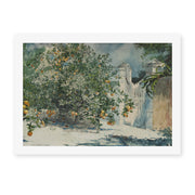 Winslow Homer's 'Orange Trees and Gate' painting reproduced as a rolled canvas print