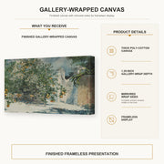 Winslow Homer - Orange Trees and Gate gallery wrap canvas construction and hanging details infographic