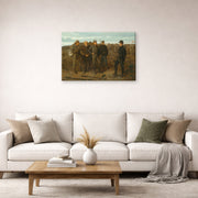 Gallery-wrapped canvas print of Winslow Homer's Prisoners from the Front displayed on a wall in a living room
