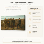 Winslow Homer - Prisoners from the Front gallery wrap canvas construction and hanging details infographic
