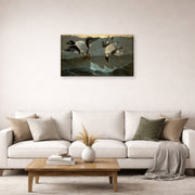 Gallery-wrapped canvas print of Winslow Homer's Right and Left displayed on a wall in a living room