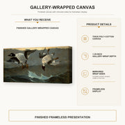 Winslow Homer - Right and Left gallery wrap canvas construction and hanging details infographic