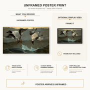 Winslow Homer - Right and Left poster print size comparison and framing display infographic