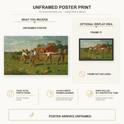 Winslow Homer - Snap the Whip poster print size comparison and framing display infographic