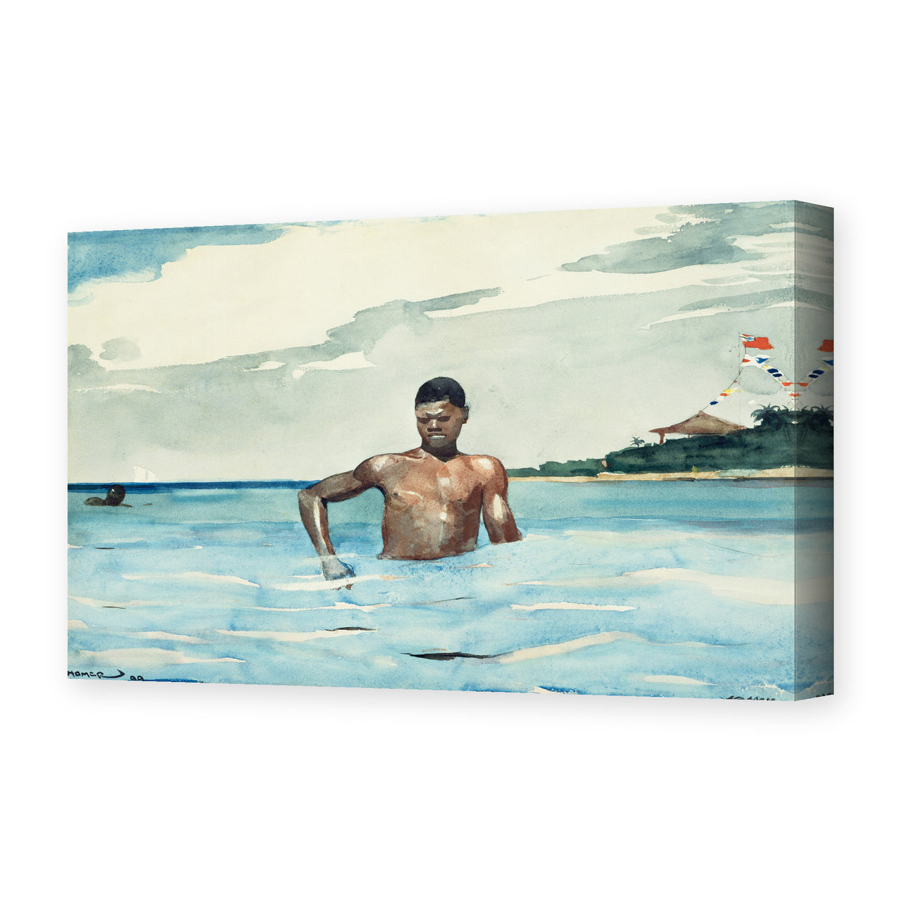 Winslow Homer's 'The Bather' painting reproduced as a gallery-wrapped canvas print