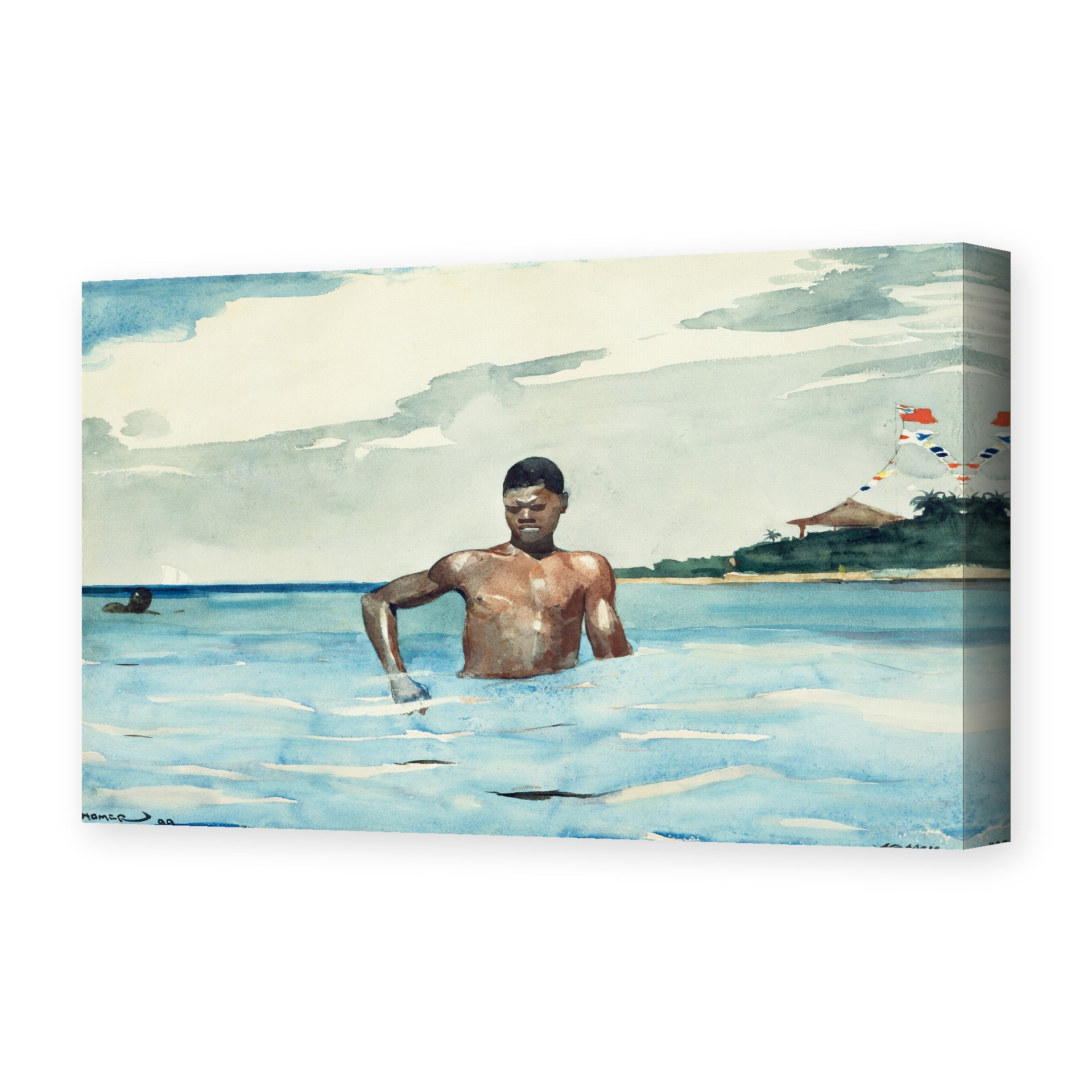 Winslow Homer's 'The Bather' painting reproduced as a gallery-wrapped canvas print