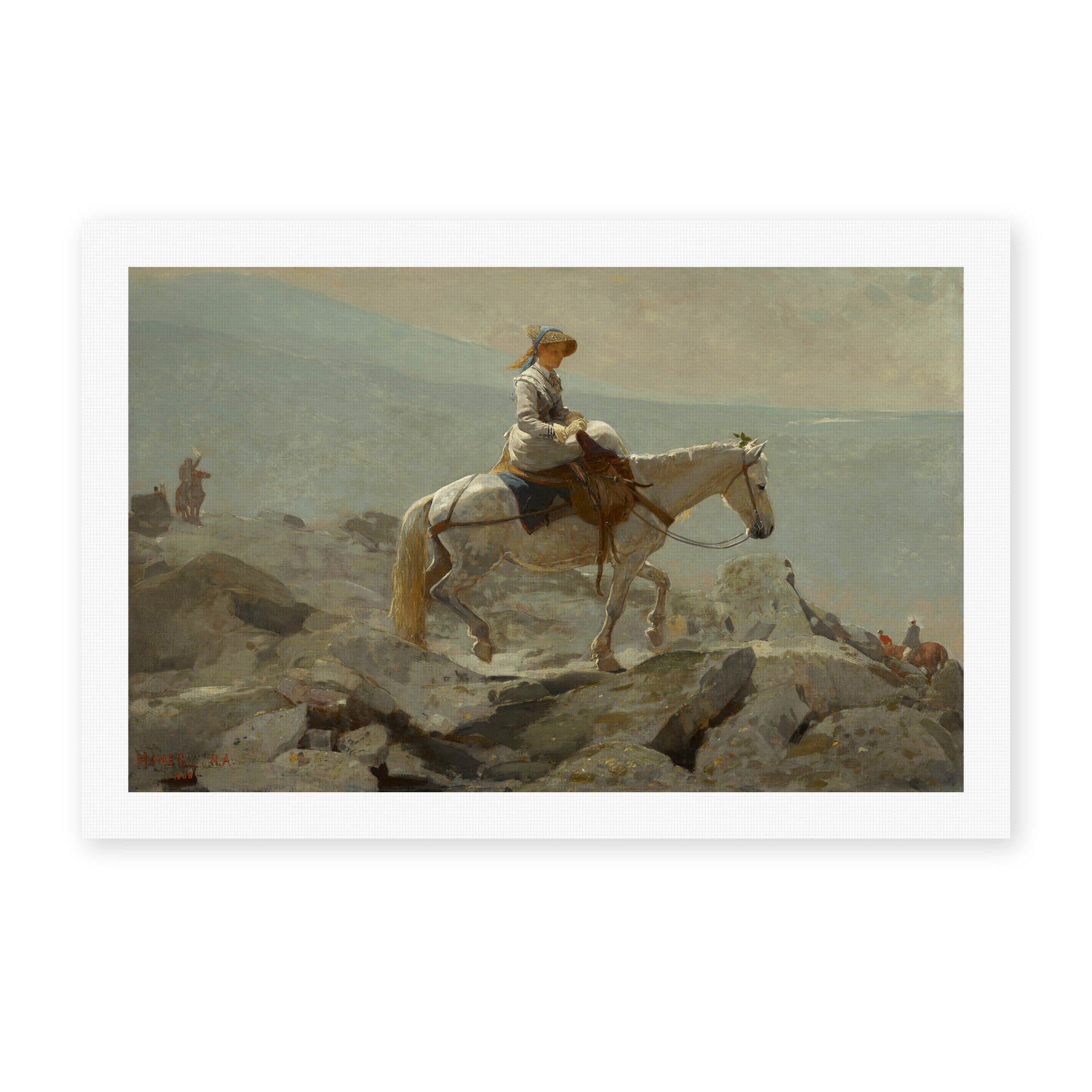 Winslow Homer's 'The Bridle Path' painting reproduced as a rolled canvas print