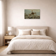 Gallery-wrapped canvas print of Winslow Homer's The Bridle Path displayed on a wall in a bedroom