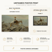 Winslow Homer - The Bridle Path poster print size comparison and framing display infographic