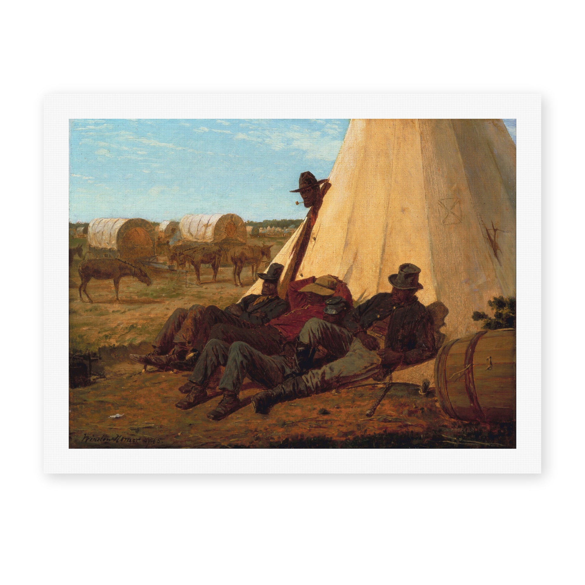 Winslow Homer's 'The Bright Side' painting reproduced as a rolled canvas print