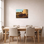 Unframed poster print of Winslow Homer's The Bright Side displayed on a wall in a dining room