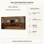 Winslow Homer - The Country School gallery wrap canvas construction and hanging details infographic