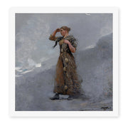 Winslow Homer's 'The Fisher Girl' painting reproduced as a rolled canvas print