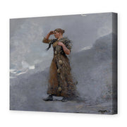 Winslow Homer's 'The Fisher Girl' painting reproduced as a gallery-wrapped canvas print