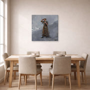 Gallery-wrapped canvas print of Winslow Homer's The Fisher Girl displayed on a wall in a dining room