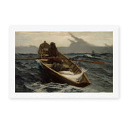 Winslow Homer's 'The Fog Warning' painting reproduced as a rolled canvas print