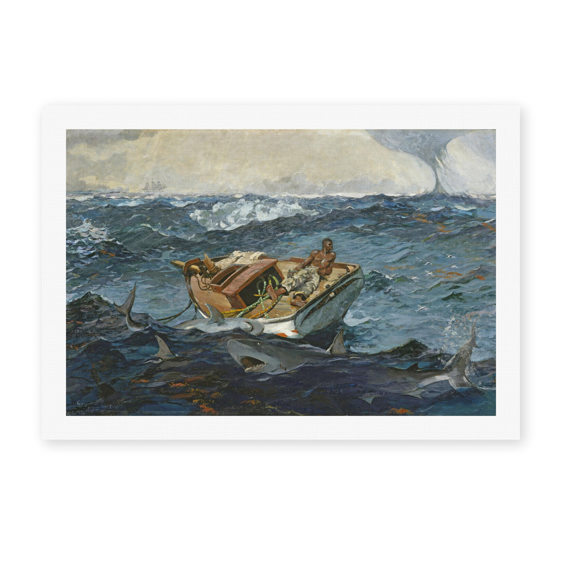 Winslow Homer's 'The Gulf Stream' painting reproduced as a rolled canvas print