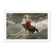 Winslow Homer's 'The Life Line' painting reproduced as a rolled canvas print