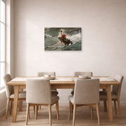 Gallery-wrapped canvas print of Winslow Homer's The Life Line displayed on a wall in a dining room