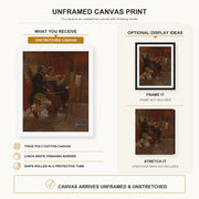 Winslow Homer - The Studio canvas print size comparison and framing display infographic