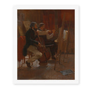 Winslow Homer's 'The Studio' painting reproduced as a rolled canvas print