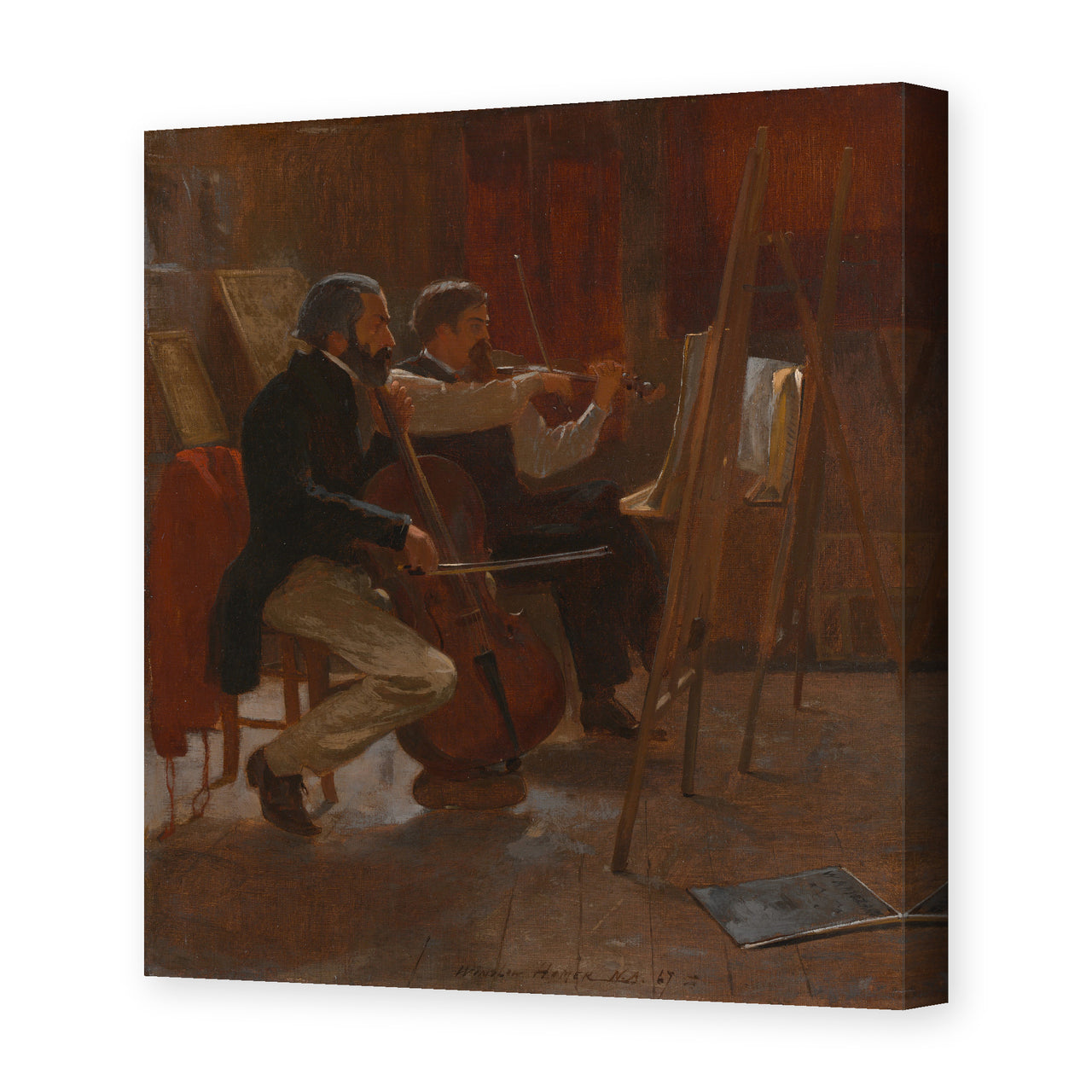 Winslow Homer's 'The Studio' painting reproduced as a gallery-wrapped canvas print