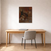 Unframed poster print of Winslow Homer's The Studio displayed on a wall in an office