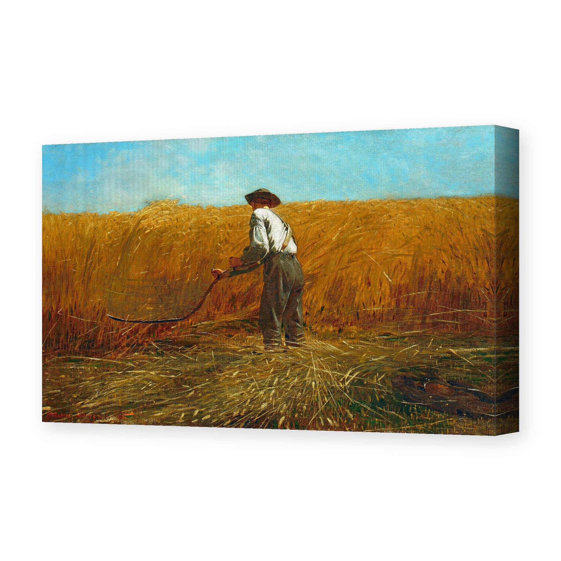 Winslow Homer's 'The Veteran in a New Field' painting reproduced as a gallery-wrapped canvas print