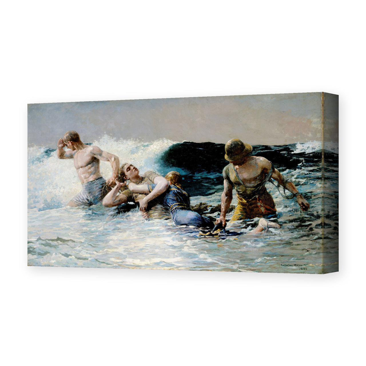 Winslow Homer's 'Undertow' painting reproduced as a gallery-wrapped canvas print