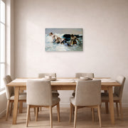 Gallery-wrapped canvas print of Winslow Homer's Undertow displayed on a wall in a dining room