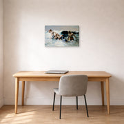Gallery-wrapped canvas print of Winslow Homer's Undertow displayed on a wall in an office
