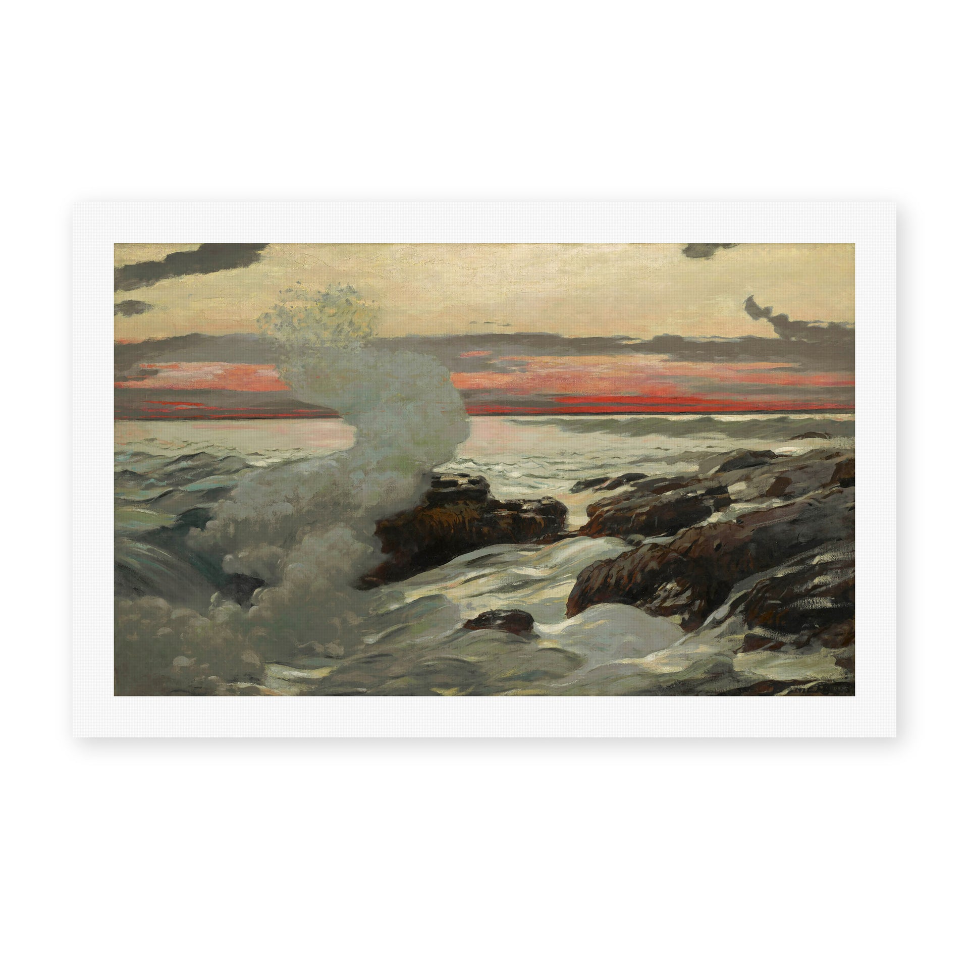 Winslow Homer's 'West Point, Prout's Neck' painting reproduced as a rolled canvas print