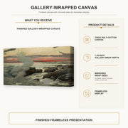 Winslow Homer - West Point, Prout's Neck gallery wrap canvas construction and hanging details infographic