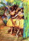 Edgar Degas - Three Dancers Behind The Scenery