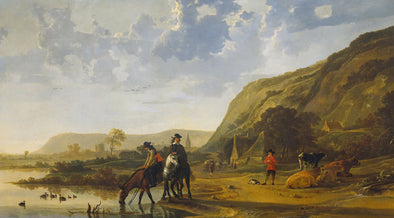 Aelbert Cuyp - River Landscape with Riders