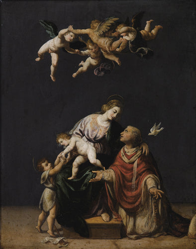 Alessandro Turchi (L'Orbetto) - Pope Gregory Interceding with the Virgen, Jesus Christ and Saint John the Baptist - Get Custom Art