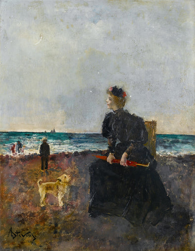 Alfred Stevens - Woman sitting on the beach - Get Custom Art